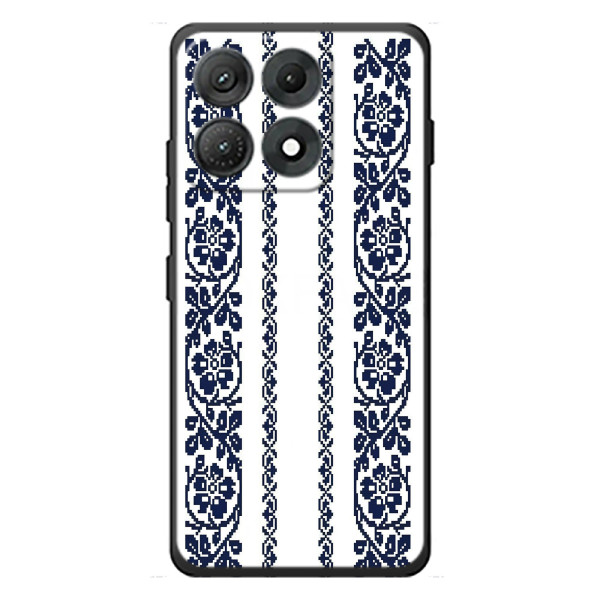 Силиконовый Чехол на Motorola Edge 70 Max с картинкой Вышиванки – Синяя вышиванка