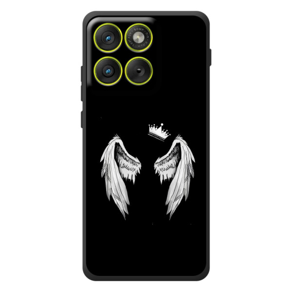 Чехол (Корона на чёрном фоне) для Мо Motorola Edge 70 – Крылья и корона