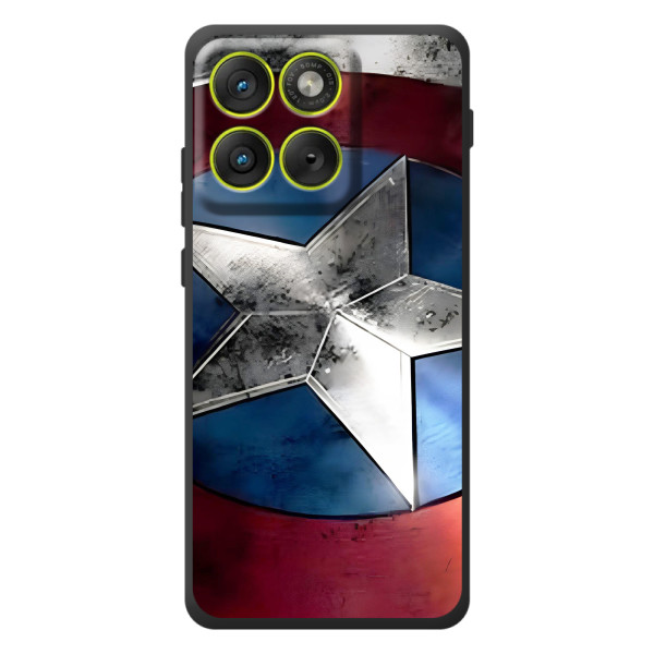 Чохол МАРВЕЛ для Motorola Эд $\overline{ж}70 (AlphaPrint) – Щит Капітана Америки