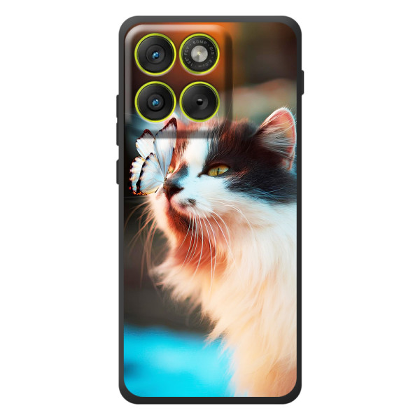 Чохол на Motorola Эд $\overline{ж}70 з Котиками (VPrint) – Котик з метеликом