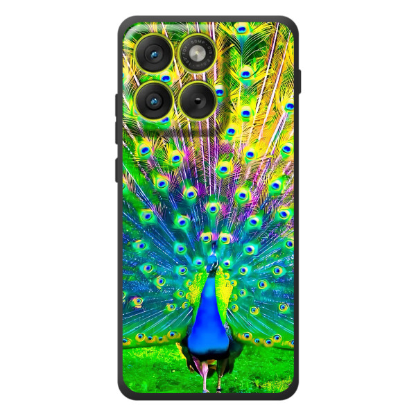 Чохол з пташками на Motorola Edge 70 (VPrint) – Яскравий Павлин