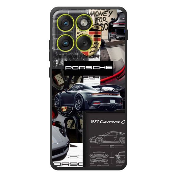 Чехол с авто Порше для Motorola Edge 70 – Коллаж Порше