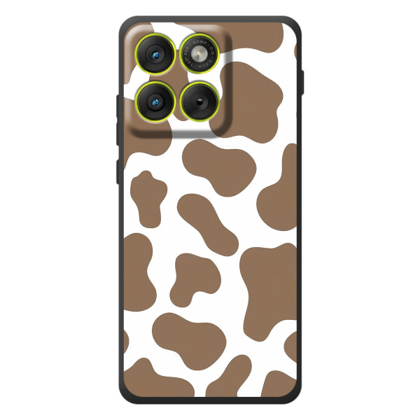 Чохол з принтом корови на Motorola Эд $\overline{ж}70 – Коричневий принт
