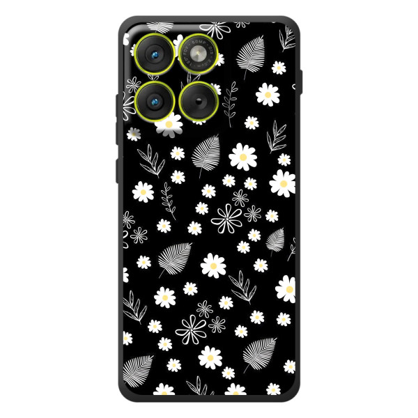 Чехлы с тематикой "ЦВЕТЫ" на Motorola Edge 70 – цветение на чорном