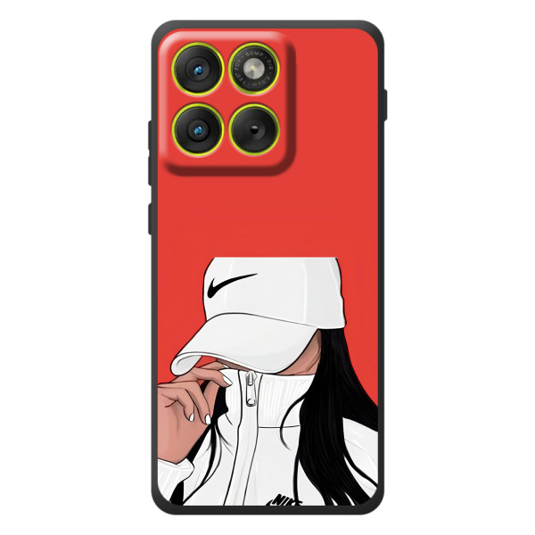 Силиконовый Чехол на Motorola Edge 70 с картинкой Стильных Девушек – Девушка Nike