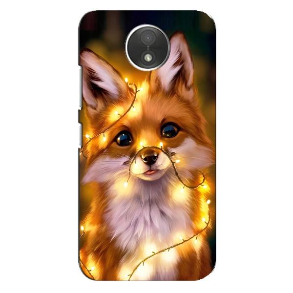 Чехлы с картинкой Лисички для Motorola Moto C (XT1750) (VPrint) – Лисичка в гирляндах