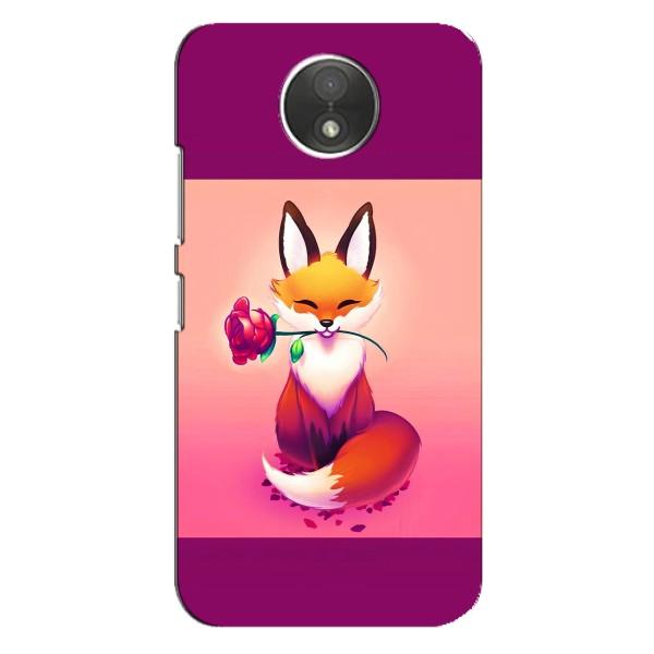 Чехлы с картинкой Лисички для Motorola Moto C (XT1750) (VPrint) – Лисичка с розочкой