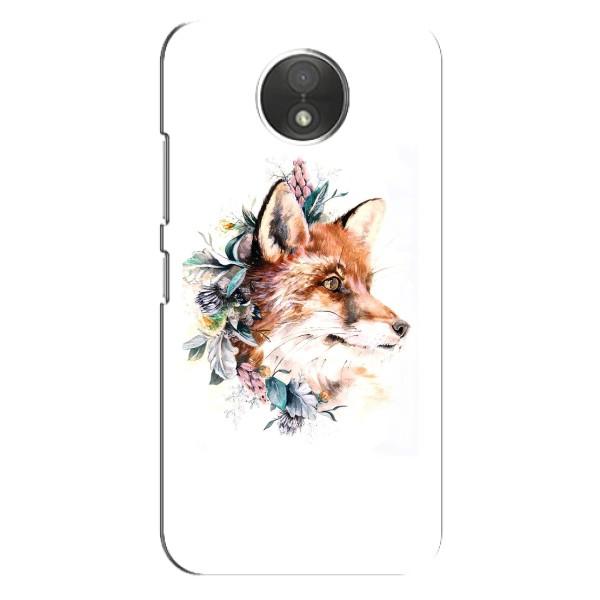 Чехлы с картинкой Лисички для Motorola Moto C (XT1750) (VPrint) – Лисичка в цветочках
