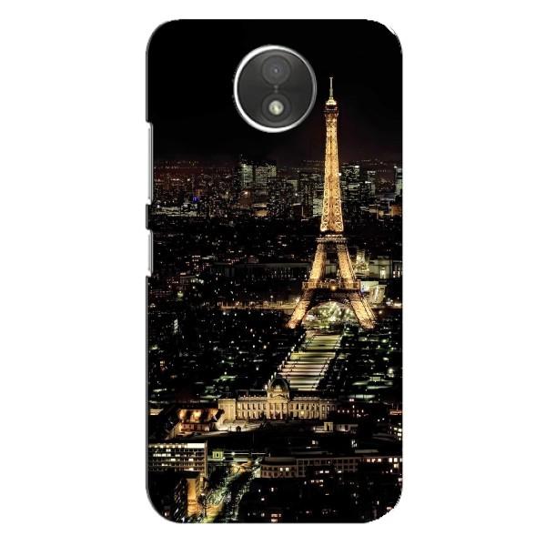 Чехол Эйфелева Башня для Motorola Moto C (XT1750) - (AlphaPrint) – Ночной Париж