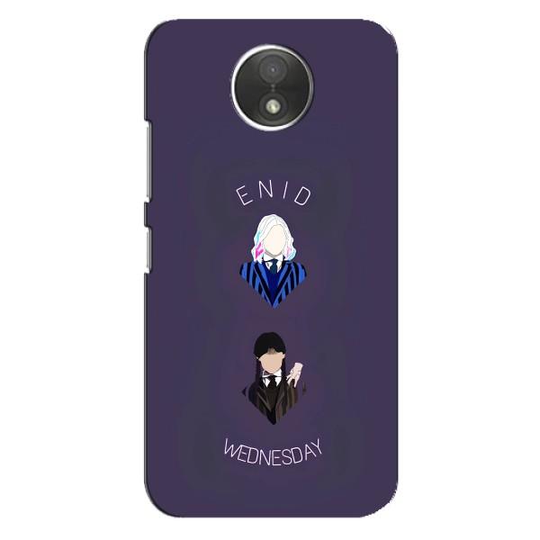 Чехлы Венсдей на Motorola Moto C (XT1750) Уэнсдей (AlphaPrint) – Уэнздей и подруга