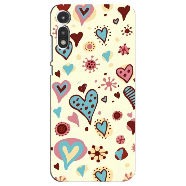 Чехлы для любимой на Мото Е 2020 (VPrint) – Сердечки