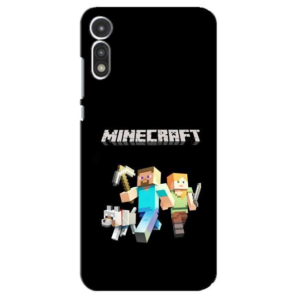 Чохол Майнкрафт на Motorola MOTO E 2020 (AlphaPrint) Minecraft – герої Minecraft