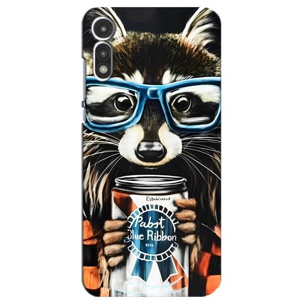 Чохол з принтом для Моторола МОТО Е 2020 - (Прикольні) (AlphaPrint) – Єнот з банкою