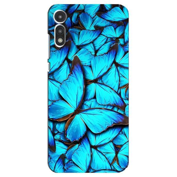 Чохол з принтом для Моторола МОТО Е 2020 - (Прикольні) (AlphaPrint) – Сині метелики