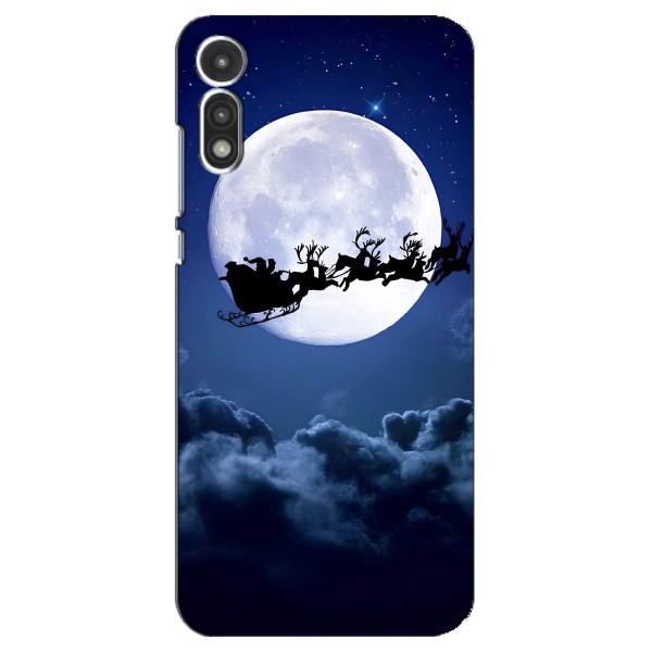 Новорічні Чохли для Моторола МОТО Е 2020 (VPrint) – Санта - місяць