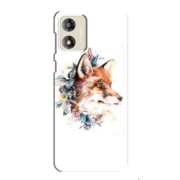 Чохли з картинкою Лисичка для Motorola MOTO E13 (VPrint) – Лиса в квітах