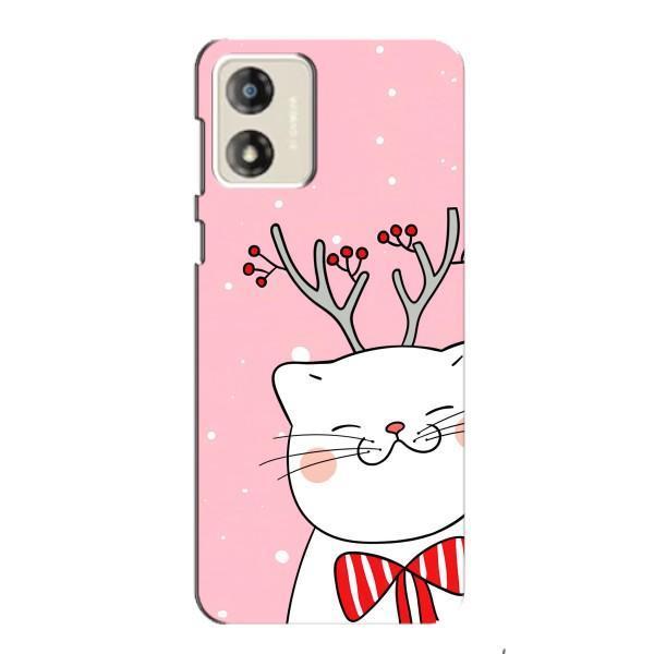 Новогодние Чехлы для Мото Е13 (VPrint) – Зимний кот