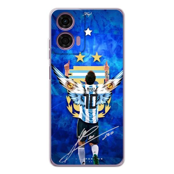 Чехлы для Motorola Moto E14 (Leo чемпион) (AlphaPrint) – Месси сборная