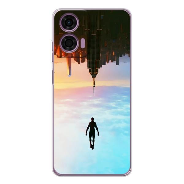 Чехол с человеком пауком для Motorola Moto E14 - (AlphaPrint) – Паук человек