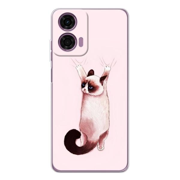 Чехол на Мото Е14 с Котами (VPrint) – Котик падает