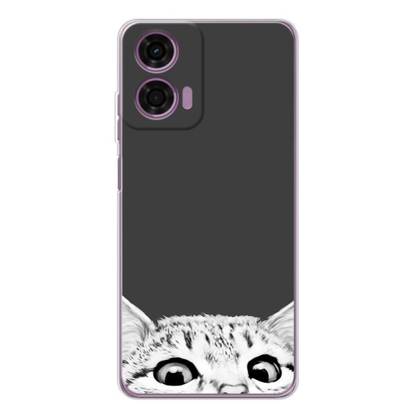 Чехол на Мото Е14 с Котами (VPrint) – Выглядывает кот