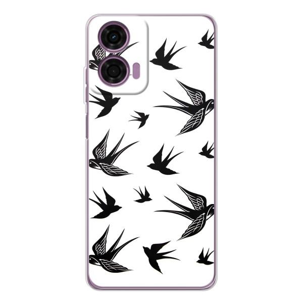 Чохол з пташками на Motorola Moto E14 (VPrint) – Ластівки