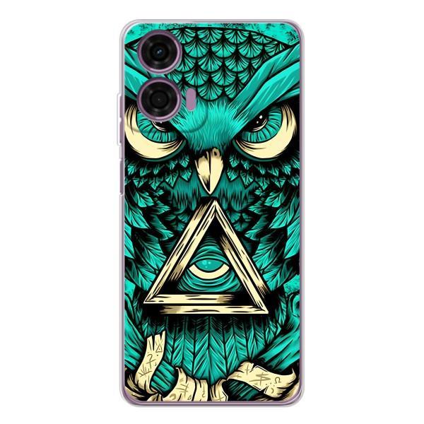 Чохол з пташками на Motorola Moto E14 (VPrint) – Сова з оком