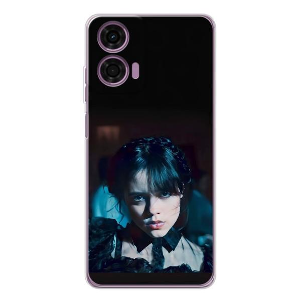 Чохли Венсдей на Motorola Moto E14 Уенсдей (AlphaPrint) – погляд Венздей