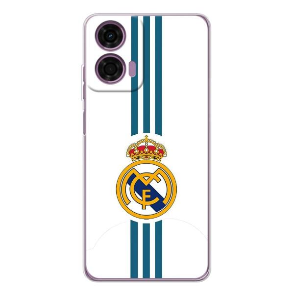 ФК Реал Мадрид чехлы для Motorola Moto E14 (AlphaPrint) – Реал Мадрид на белом