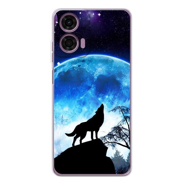 Захисні чохли для Мото Е14 (AlphaPrint) (ХІТ продаж) ВОВК – Вовк на місяць