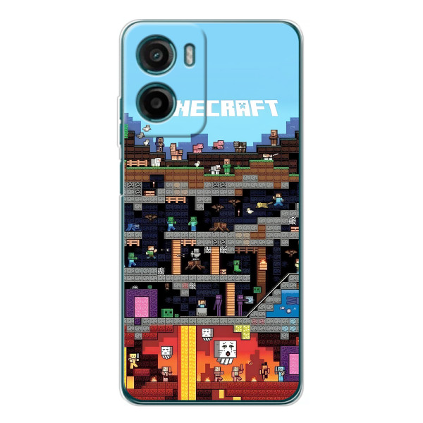 Чехол Майнкрафт на Motorola Moto E15 (AlphaPrint) Minecraft