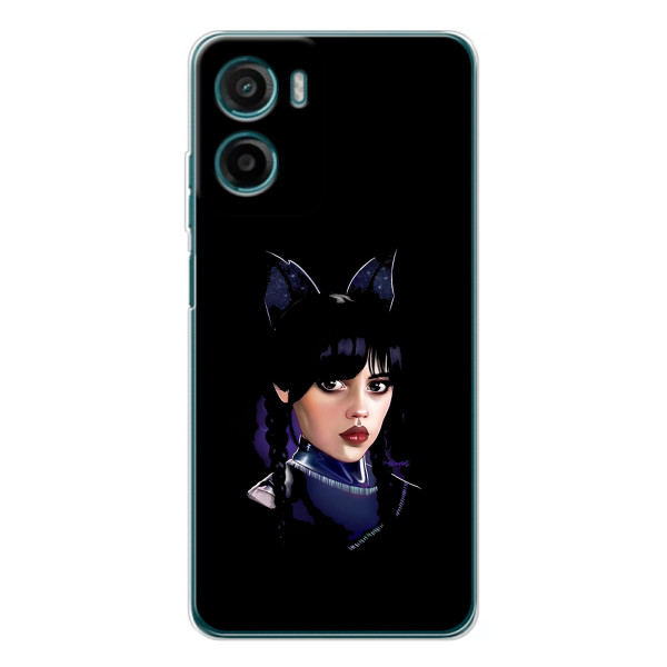 Чохли Венсдей на Motorola Moto E15 Уенсдей (AlphaPrint) – серйозна Венздей