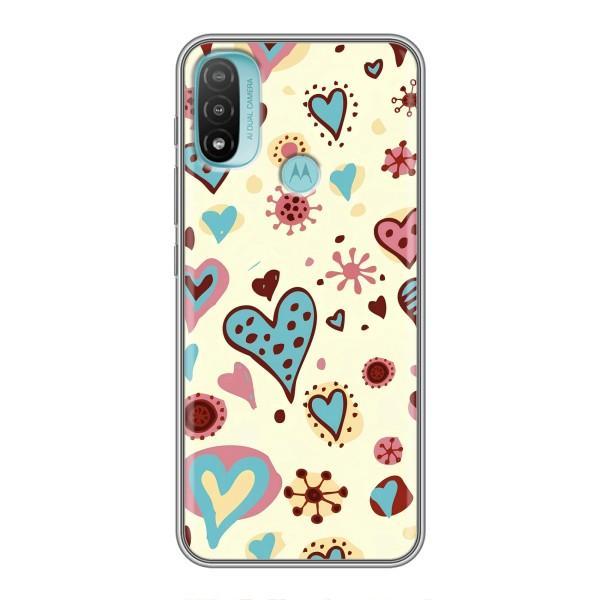Чехлы для любимой на Моторола МОТО Е20 (VPrint) – Сердечки