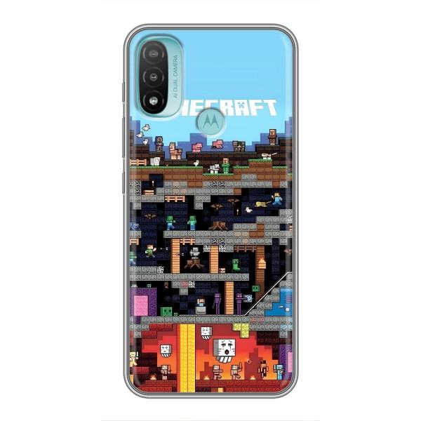 Чохол Майнкрафт на Motorola MOTO E20 (AlphaPrint) Minecraft – фон Minecraft