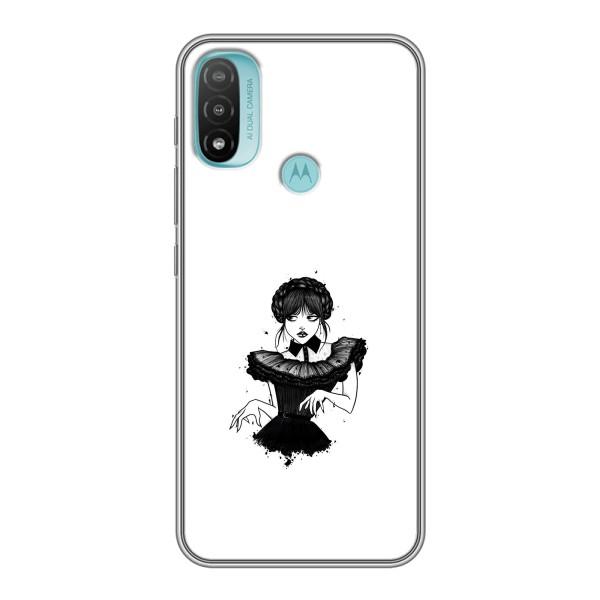 Чехлы Венсдей на Motorola MOTO E20 Уэнсдей (AlphaPrint) – танец Уэнздей