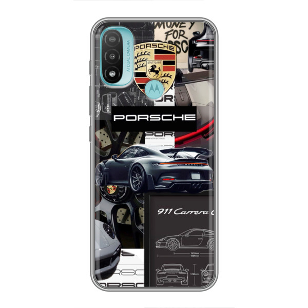 Чохол з авто Порше для Motorola MOTO E20 – Колаж Порше