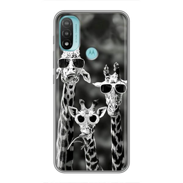 Силіконовий чохол з КАРТИНКАМИ літо для Motorola MOTO E20 (AlphaPrint) – Жирафи в окулярах