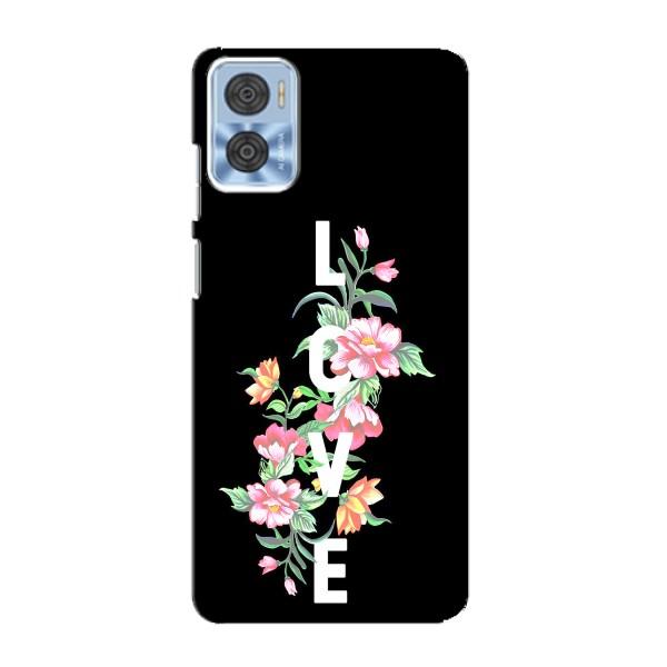 Чехлы для любимой на Моторола Мото е22 (VPrint) – Квіти LOVE