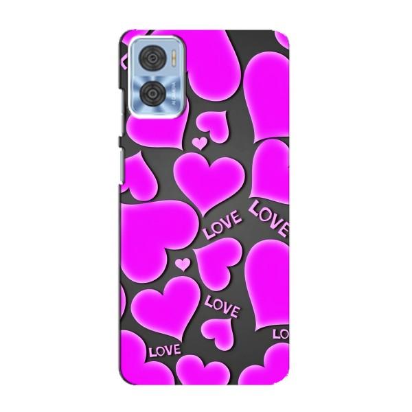 Чехлы для любимой на Моторола Мото е22 (VPrint) – Pink hearts