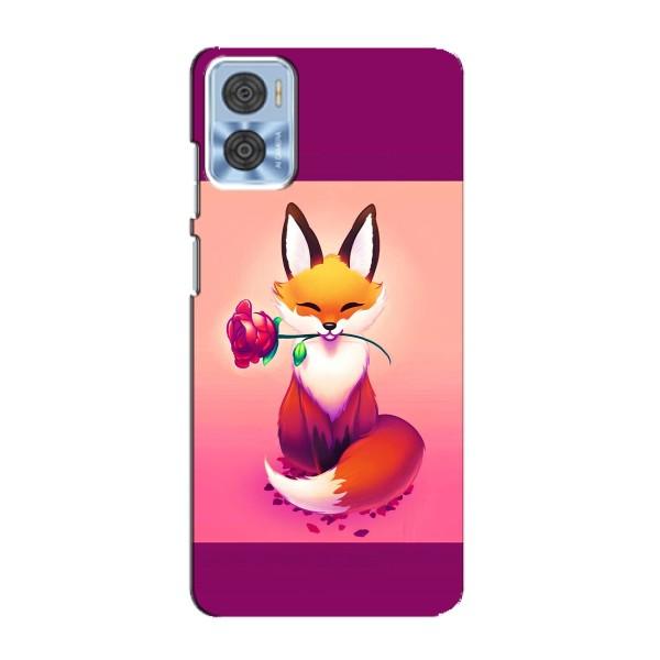 Чехлы с картинкой Лисички для Motorola MOTO E22 (VPrint) – Лисичка с розочкой