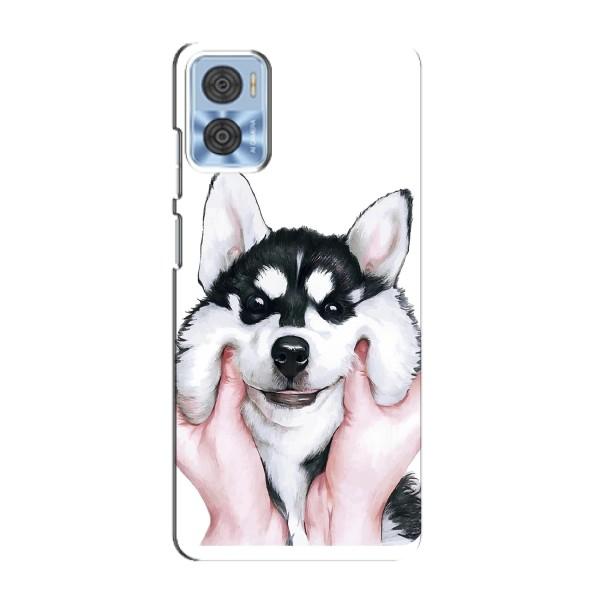 Чохли з собаками для Motorola MOTO E22 (VPrint) – Радісний Хаскі