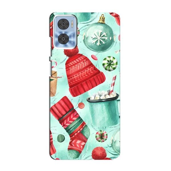 Новогодние Чехлы для Моторола Мото Е22 (VPrint) – Одежда НГ