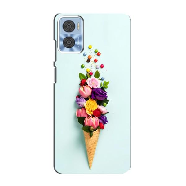 Чехлы с тематикой "ЦВЕТЫ" на Motorola MOTO E22 – Цветок-мороженное