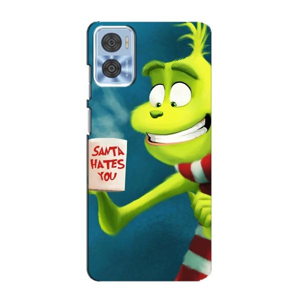 Рождественские Чехлы для Motorola MOTO E22 (VPrint) – Зеленый Гринч