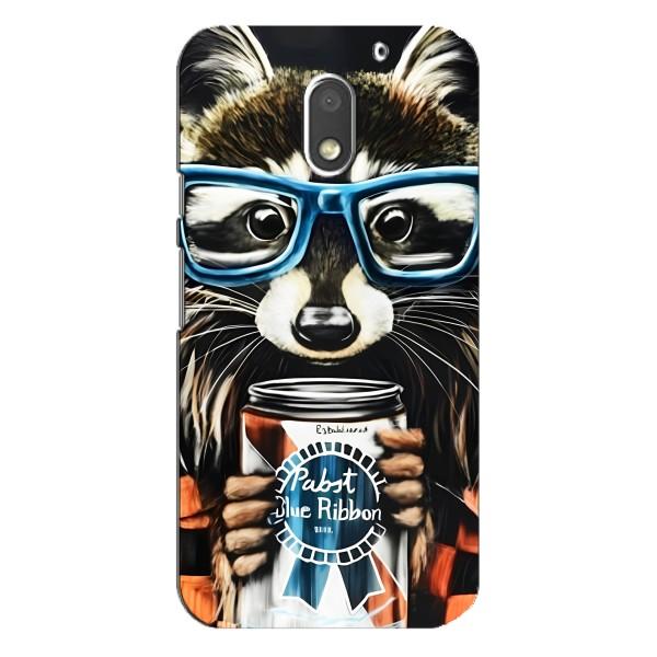 Чохол з принтом для Моторола MOTO E3 - (Прикольні) (AlphaPrint) – Єнот з банкою