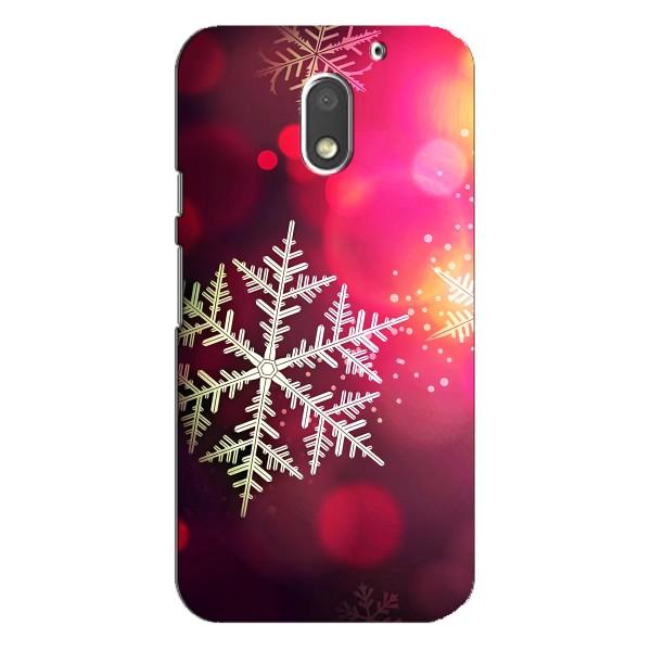 Новогодние Чехлы для Мото Е3 (VPrint) – Снежинка