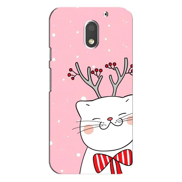 Новогодние Чехлы для Мото Е3 (VPrint) – Зимний кот