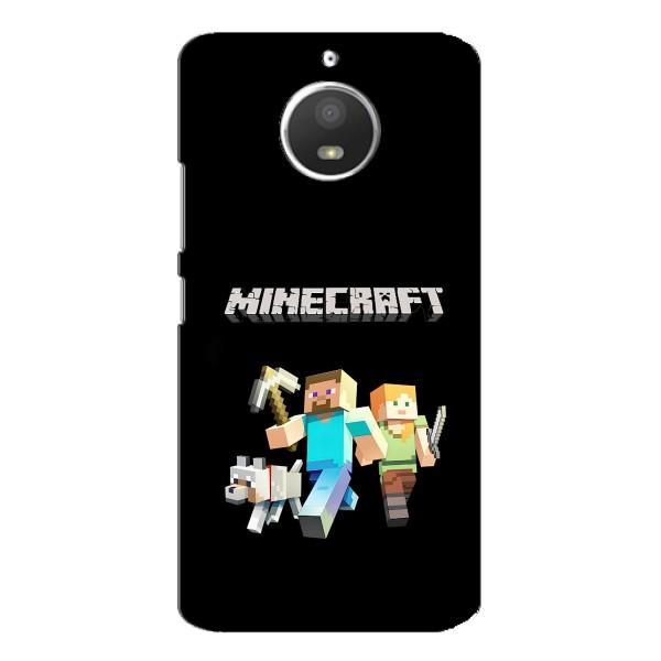 Чехол Майнкрафт на Motorola MOTO E4 (AlphaPrint) Minecraft – герои Minecraft