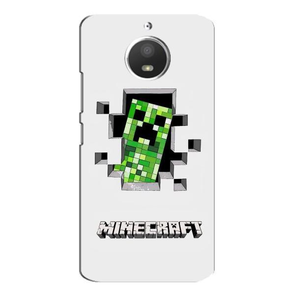 Чехол Майнкрафт на Motorola MOTO E4 (AlphaPrint) Minecraft – крипер Майнкрафт