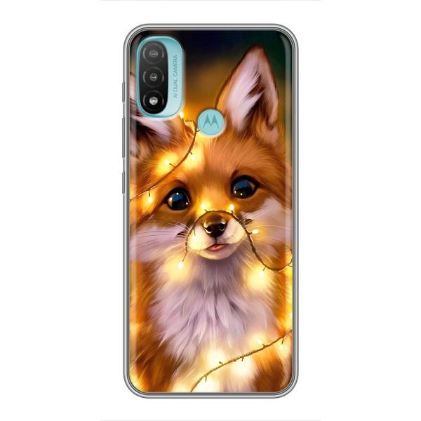 Чехлы с картинкой Лисички для Motorola MOTO E40 (VPrint) – Лисичка в гирляндах